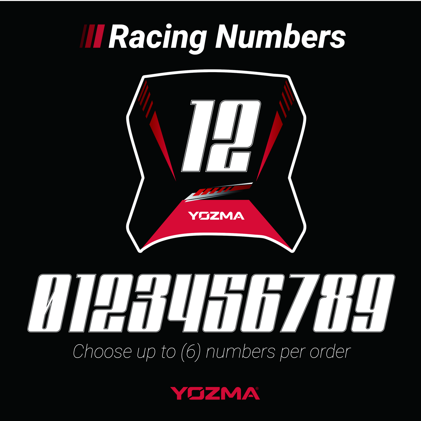 Yozma IN 10 License Plate Sticker Set