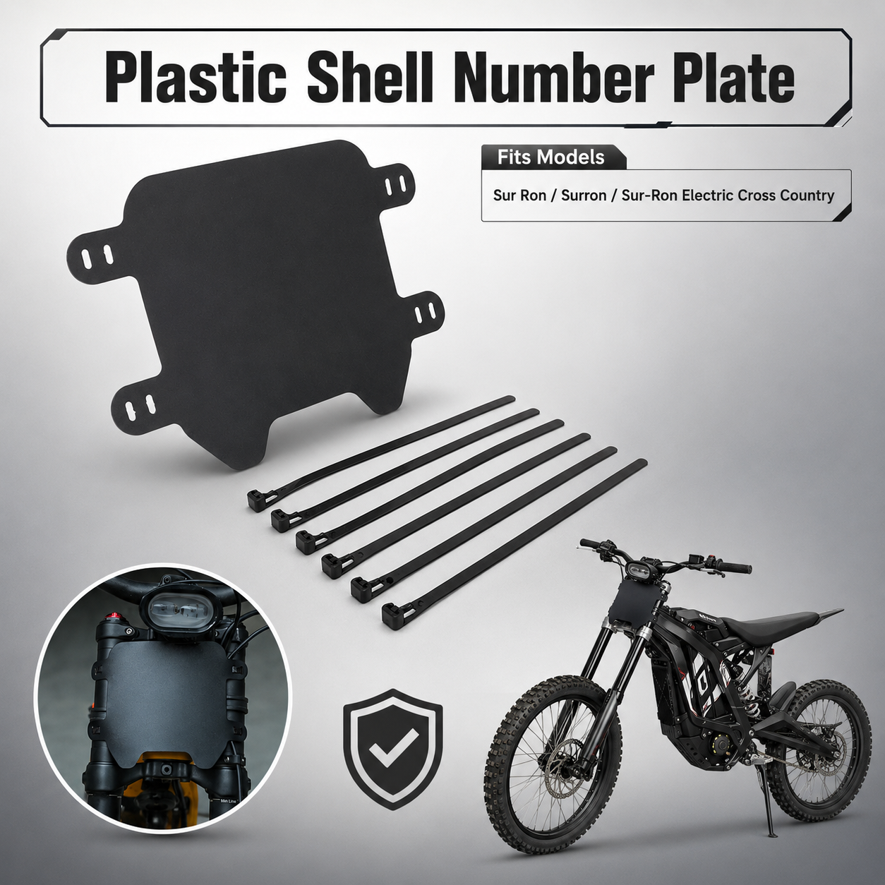 Front Number Plate for Sur-Ron Light Bee X/S, Talaria Sting MX3/MX4 & XXX, Segway X260/X160