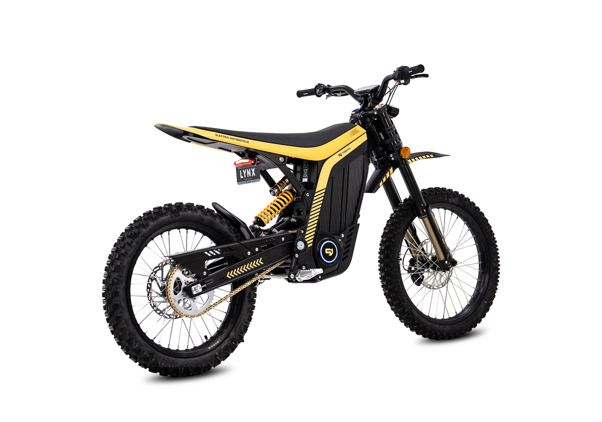 79BIKE Lynx in black and yellow, rear three-quarter view