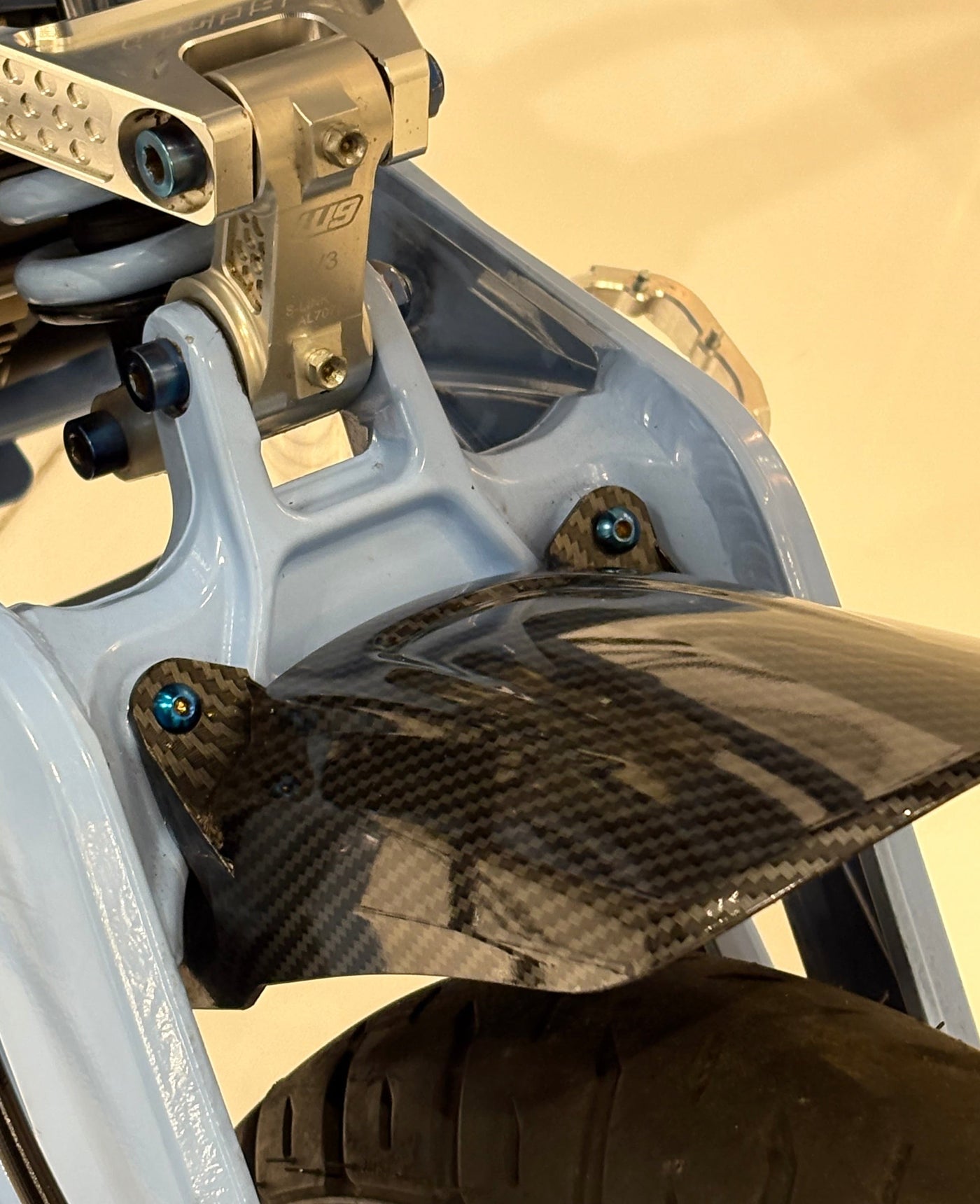 Titanium Rear Fender Bolts, Sold in Pairs, burnt blue