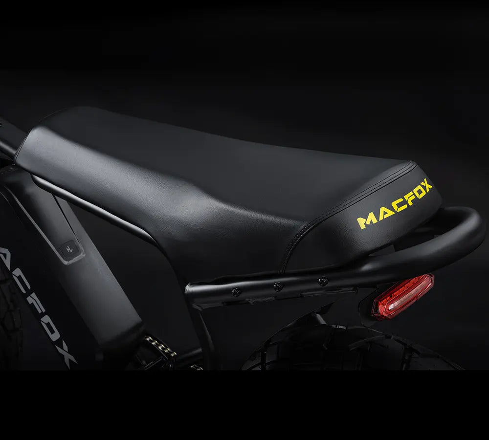 A long seat and folding rear pegs