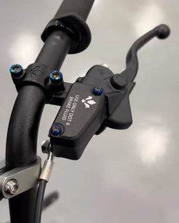 Titanium Bolts for Formula Brake Reservoirs, burnt blue