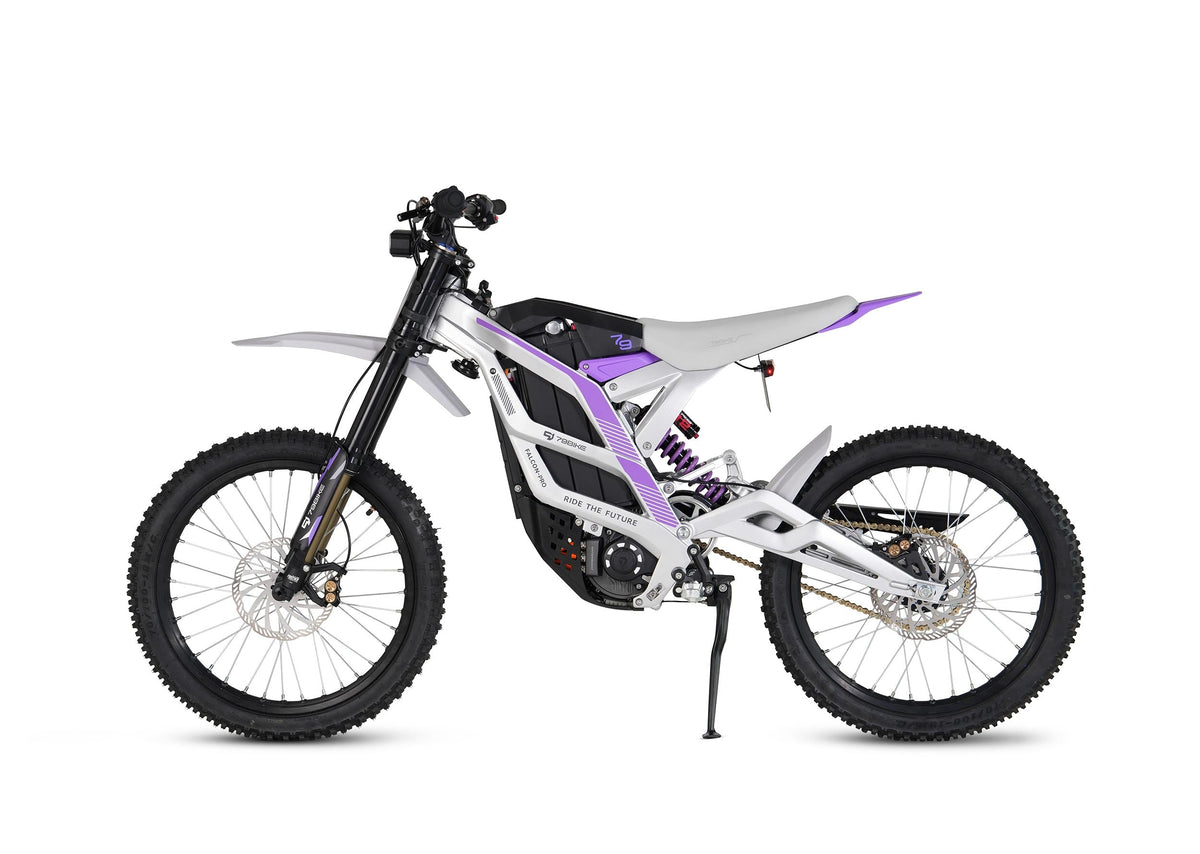 79BIKE Falcon Pro, Silver Metallic frame with purple graphics