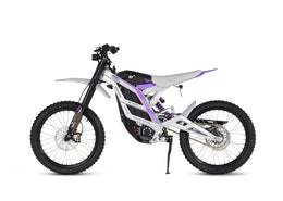 79BIKE Falcon Pro, Silver Metallic frame with purple graphics