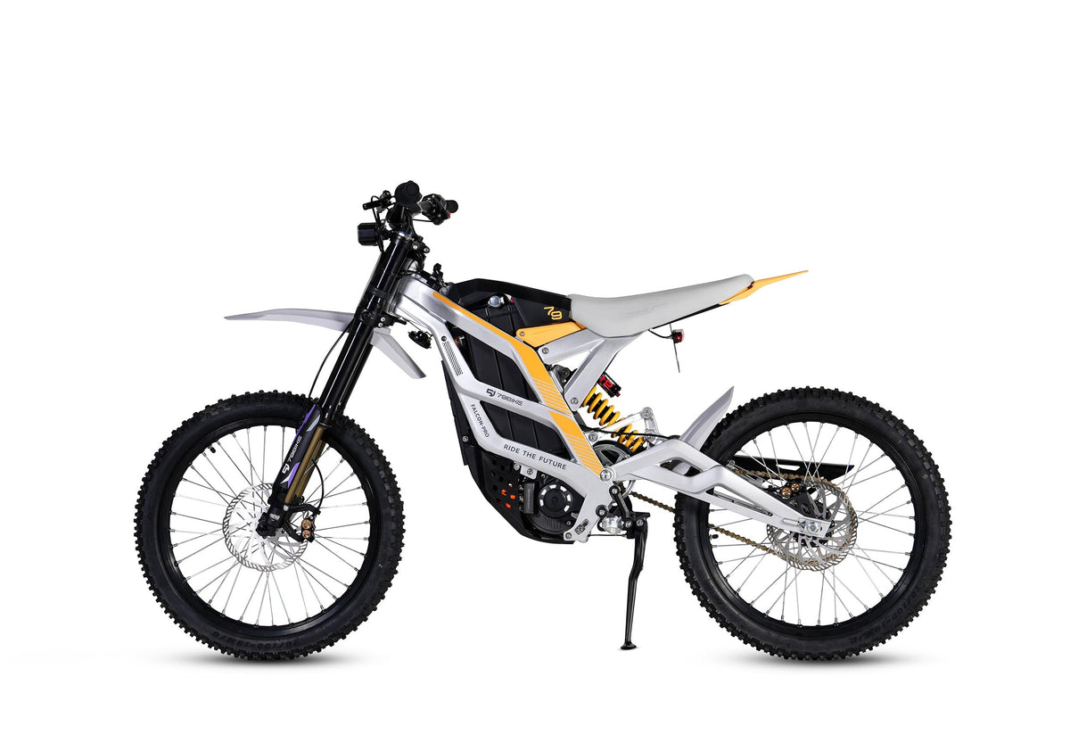 79BIKE Falcon Pro, Silver Metallic frame with yellow graphics