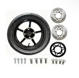 Black 12-Inch Supermoto Wheelset for Yozma, view 2