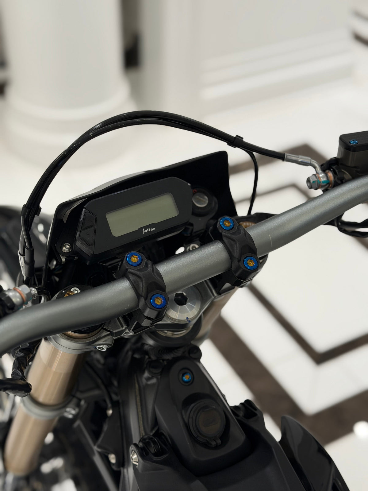 Titanium Direct Mount Bolts, Surron Ultra Bee, burnt blue
