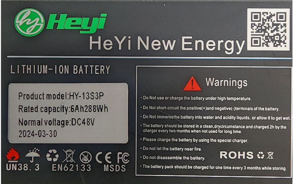 MotoTec 48v 6ah Folding Trike Lithium Battery