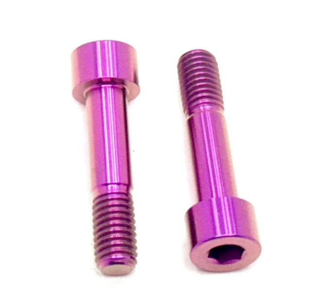 Titanium Foot Lock Motor Bolts, Pair, pink/purple