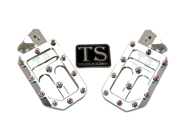 TS Custom Foot Pegs w/ Titanium Grips for Talaria and Altis · Titanium Surron, rainbow