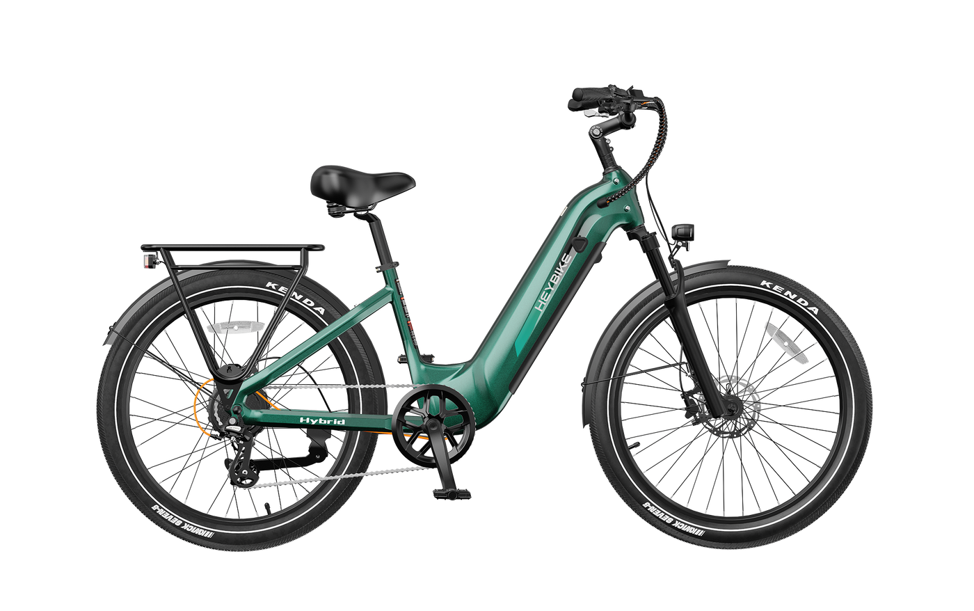 Heybike Hybrid in emerald green, view 13