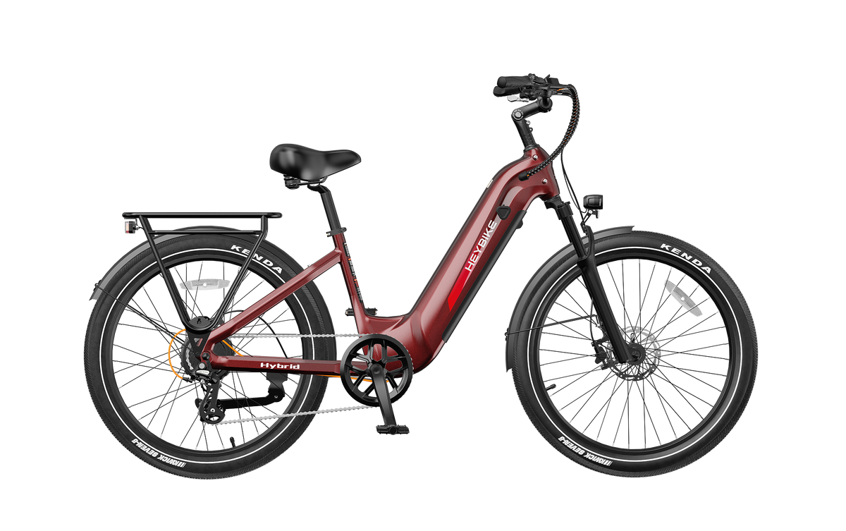 Heybike Hybrid in ruby red