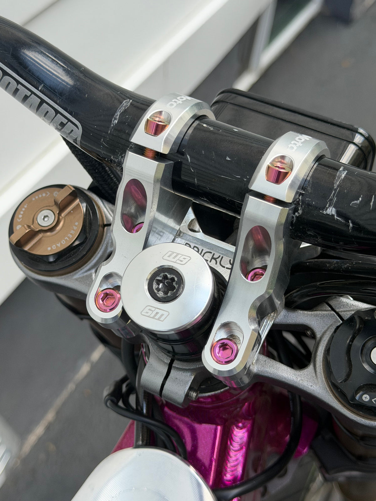 Titanium Direct Mount Riser Bolts, Set of 4, pink/purple