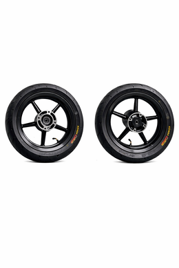 Black 12-Inch Supermoto Wheelset for Yozma, view 3