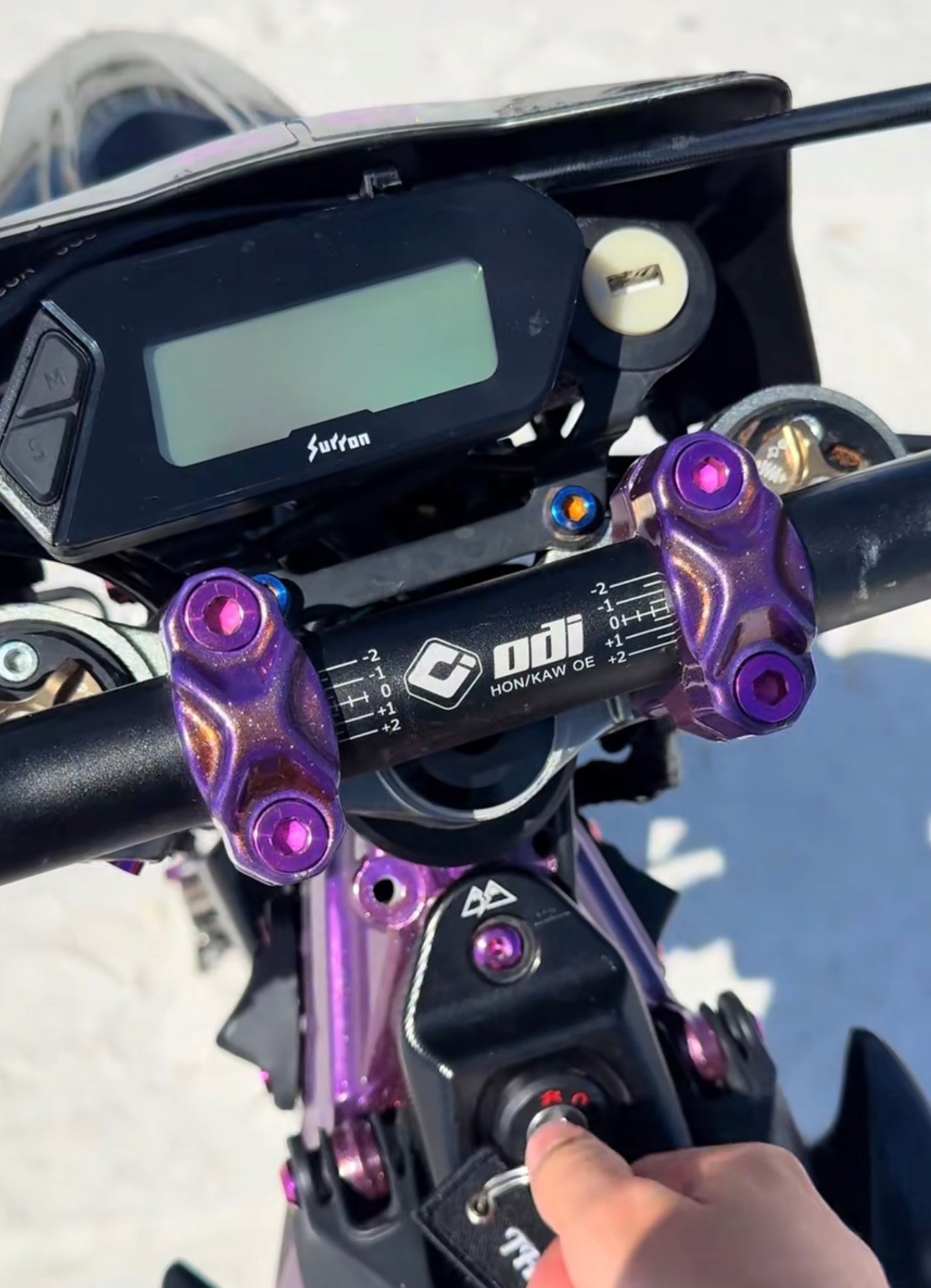 Titanium Direct Mount Bolts, Surron Ultra Bee, pink/purple