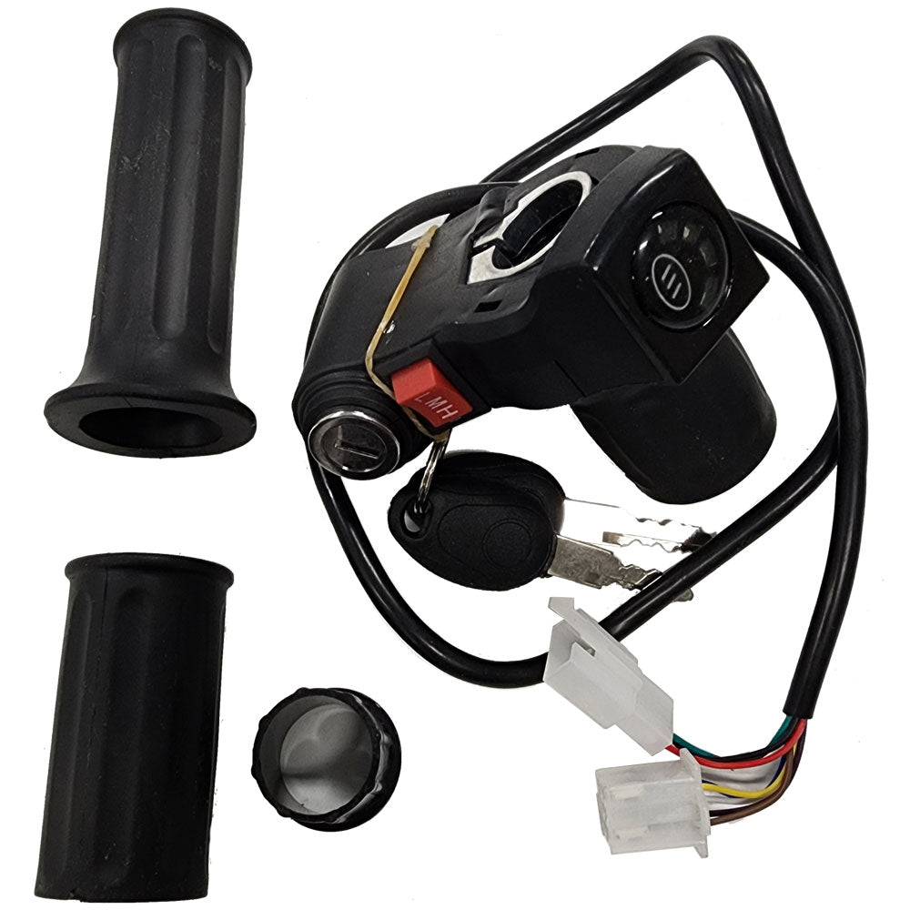 MotoTec 48v 1000w Mini Bike - Twist Throttle Key Assembly V1