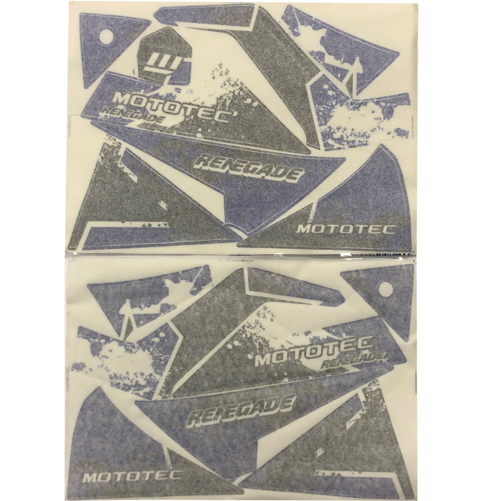 MotoTec Renegade Sticker Kit Blue