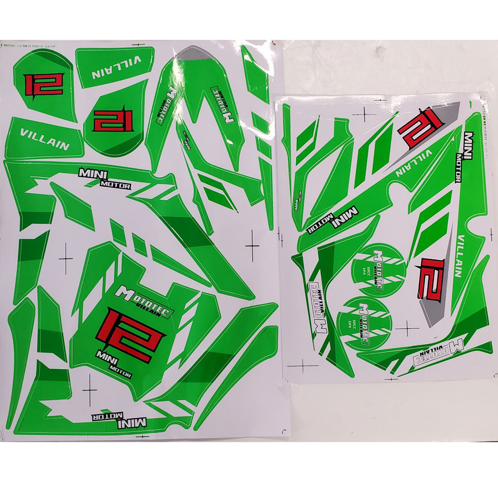 MotoTec Villain Sticker Kit Green