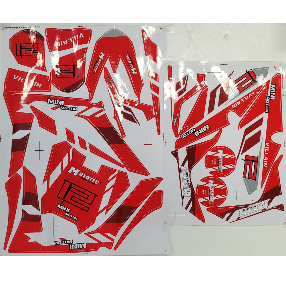 MotoTec Villain Sticker Kit Red