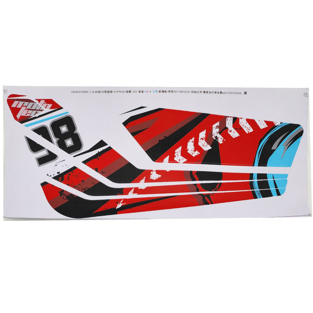 MotoTec Mud Monster XL Right Body Sticker Red