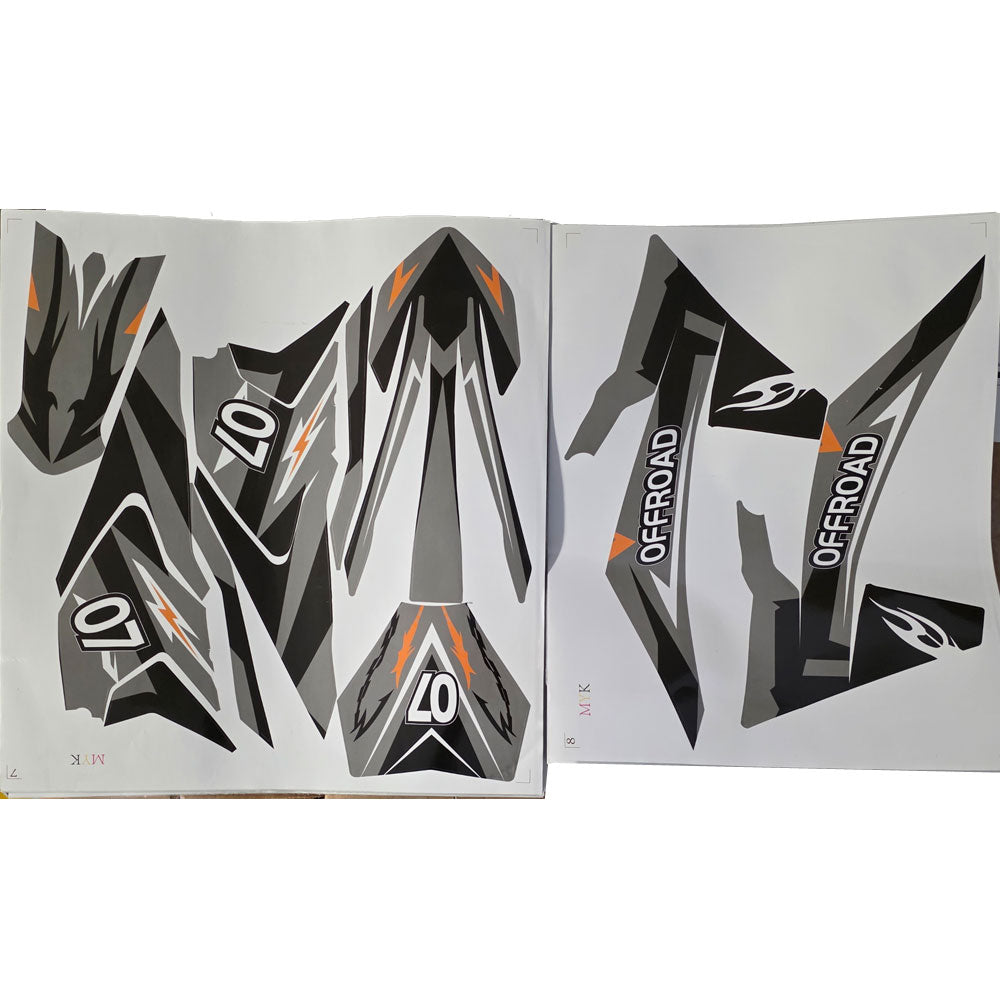 MotoTec Pioneer 49cc Sticker Kit Black