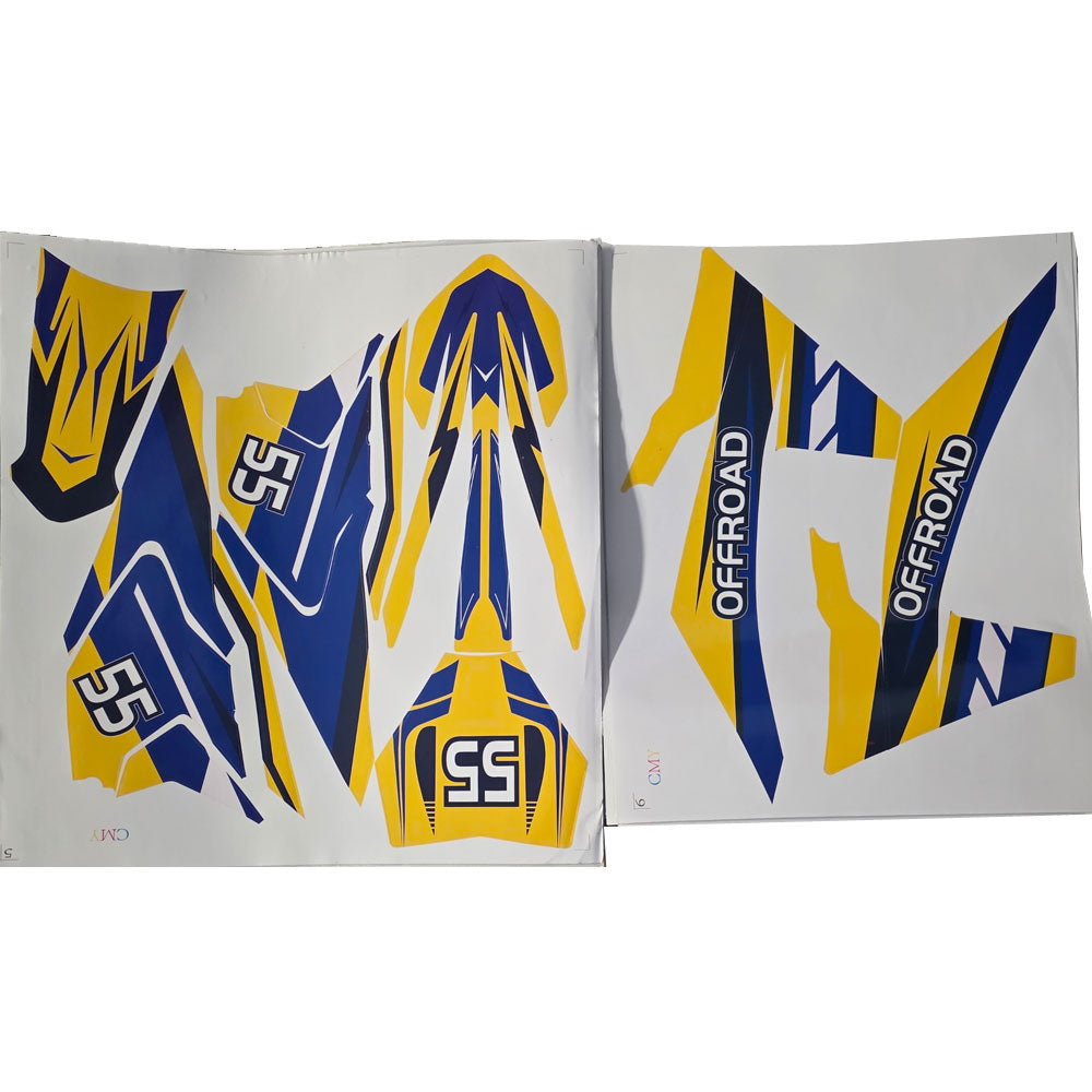 MotoTec Pioneer 49cc Sticker Kit Blue