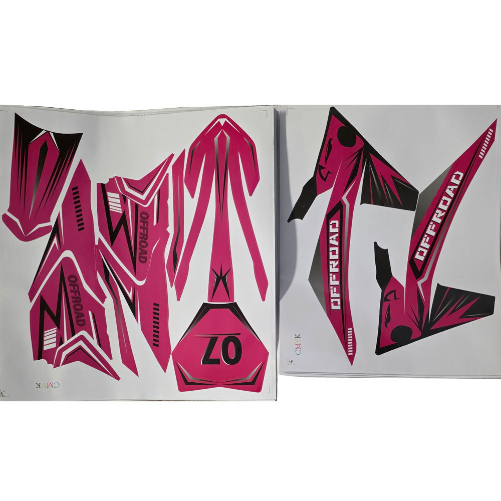 MotoTec Pioneer 49cc Sticker Kit Pink