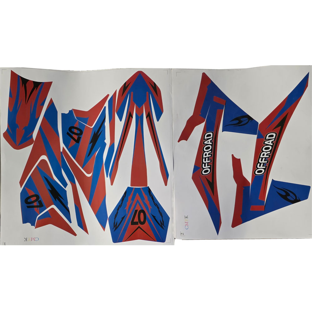 MotoTec Pioneer 49cc Sticker Kit Red
