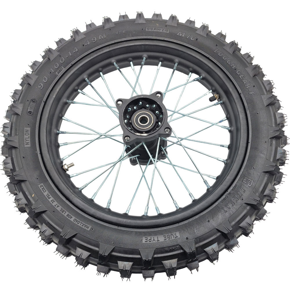 MotoTec 72v 5000w Pro Dirt Bike Full Rear Wheel 90/100-14