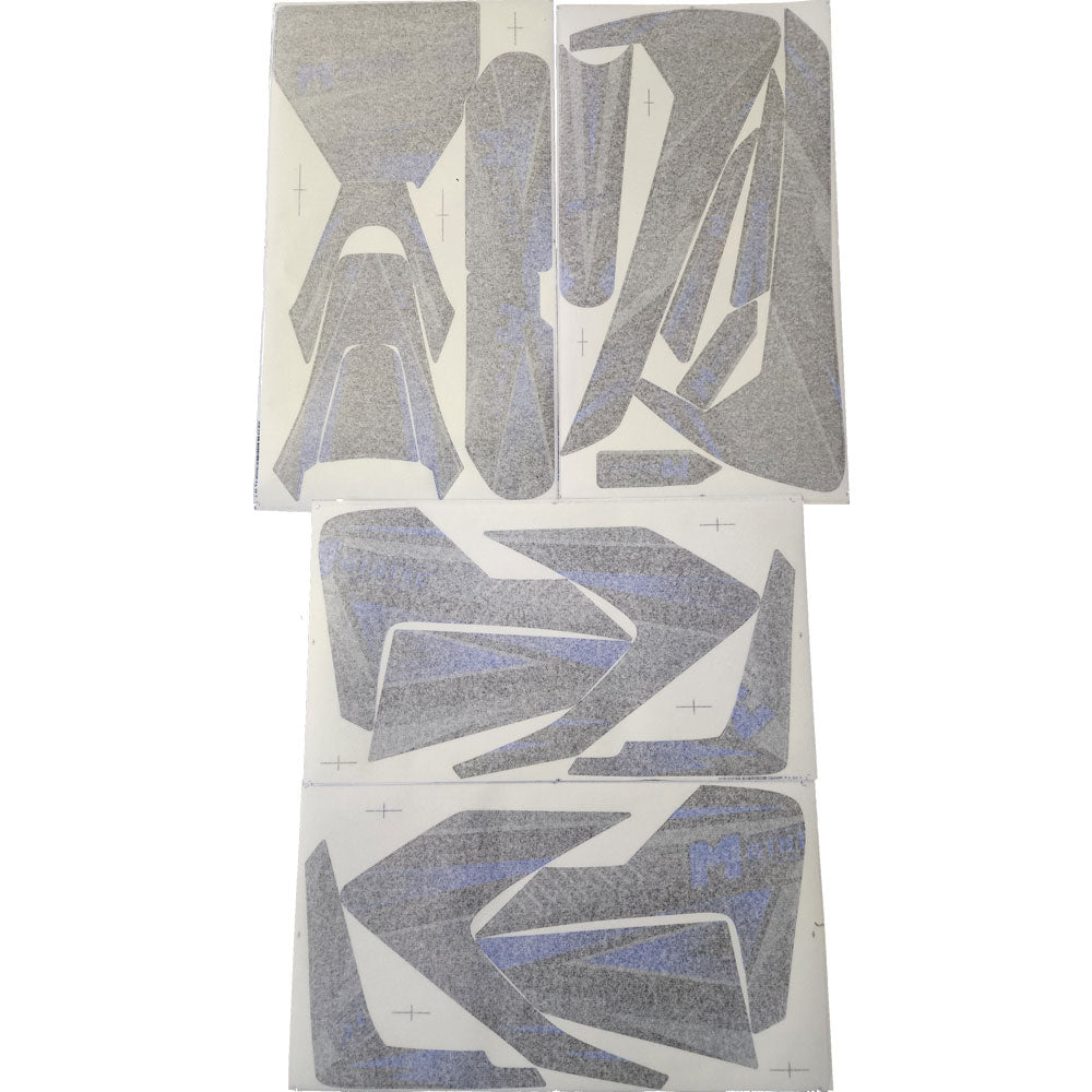 MotoTec 72v 5000w Pro Dirt Bike Sticker Kit Blue