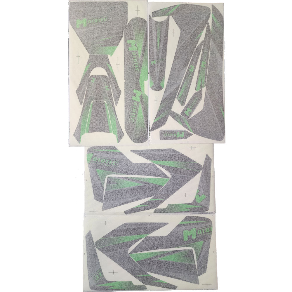MotoTec 72v 5000w Pro Dirt Bike Sticker Kit Green