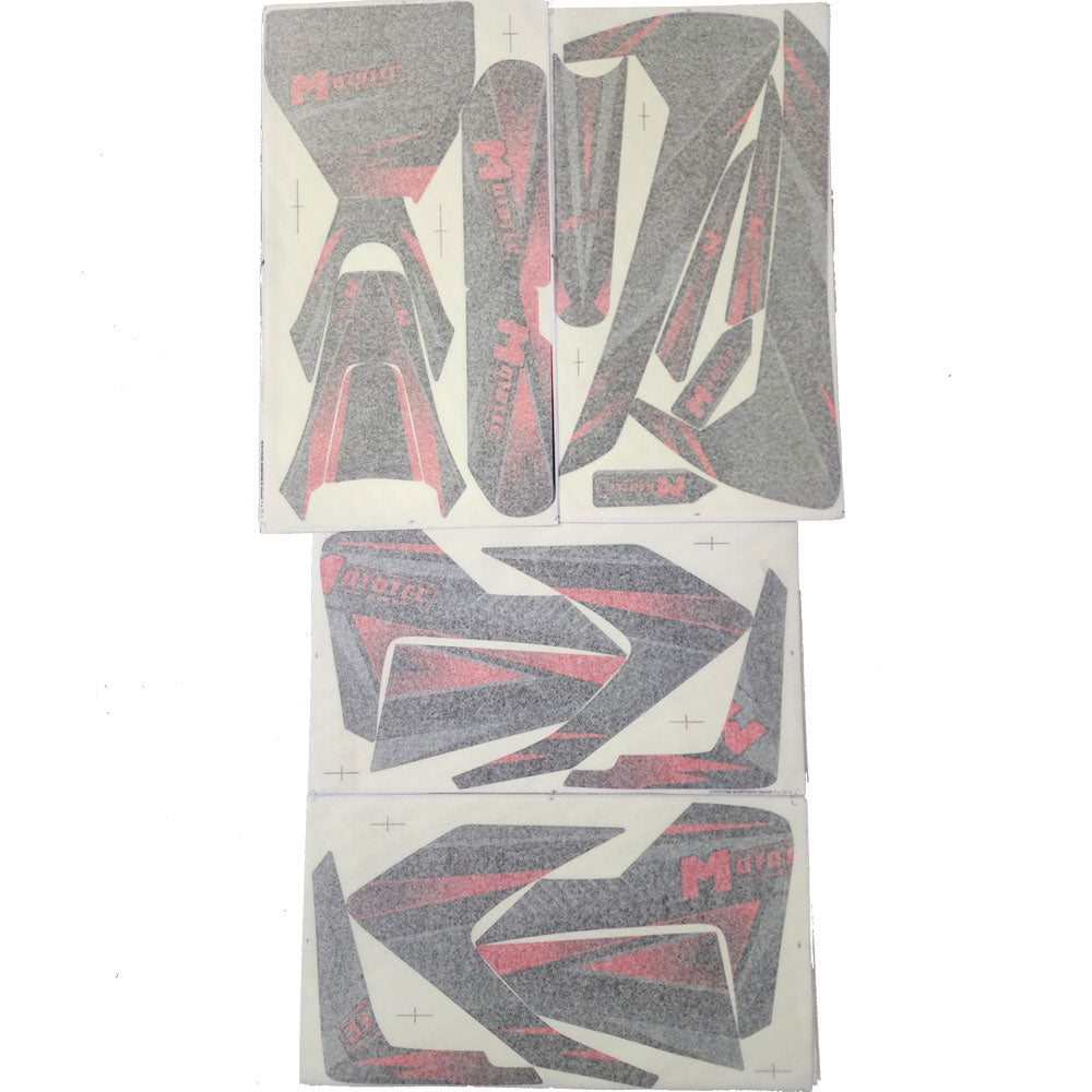 MotoTec 72v 5000w Pro Dirt Bike Sticker Kit Red