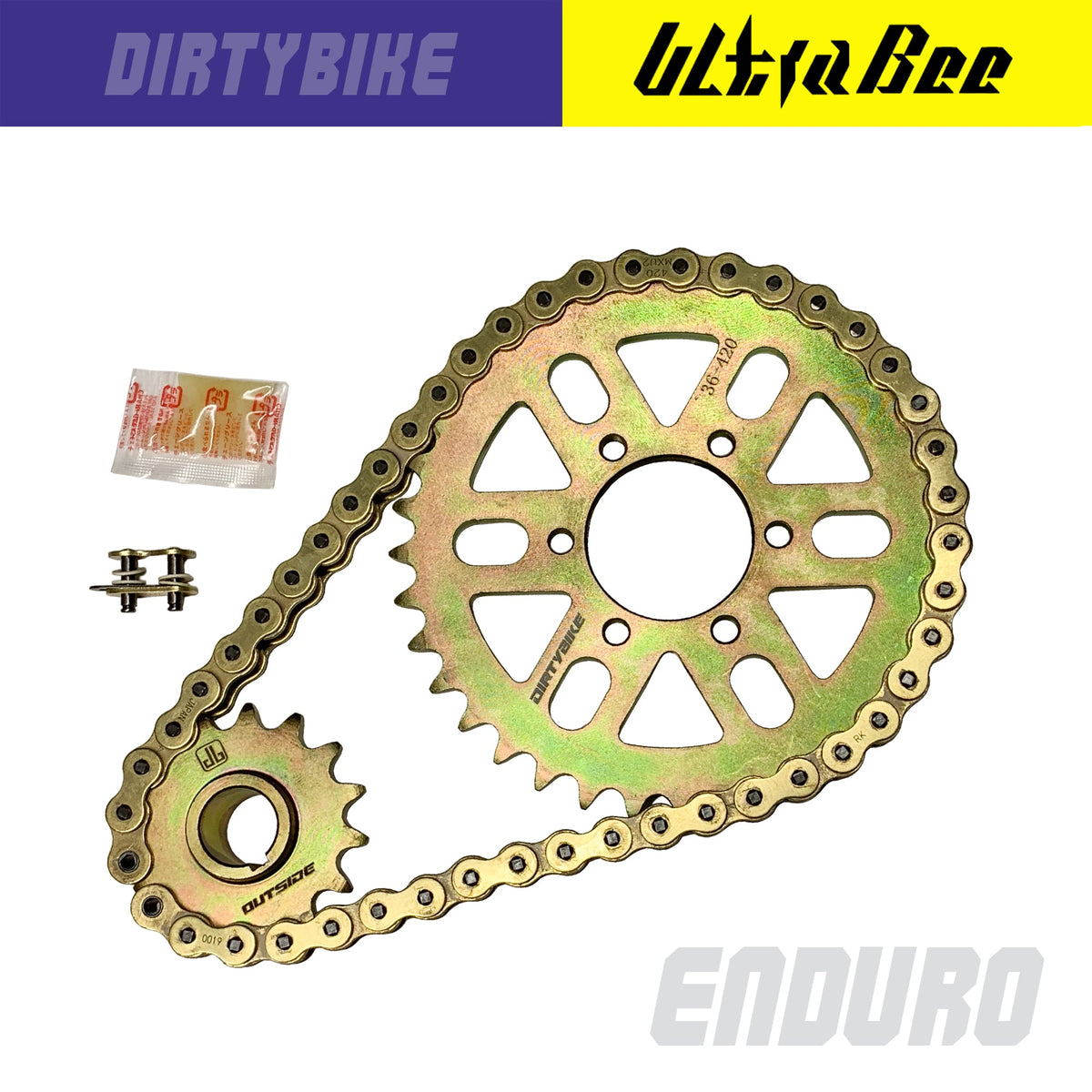 DirtyBike Surron Ultra Bee Enduro Primary Belt to Chain Conversion Kit, 420 RK MXU