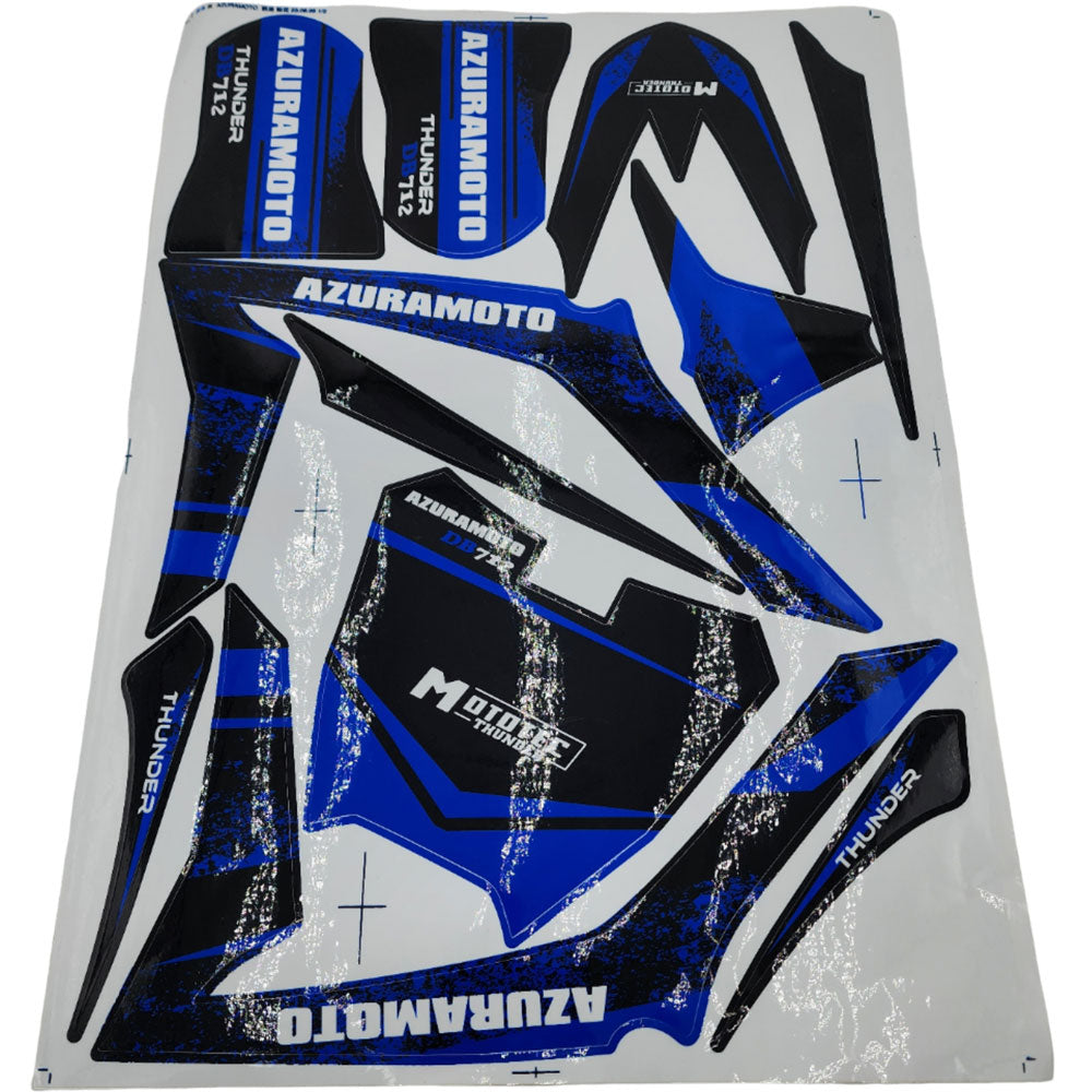 MotoTec Thunder 50cc Sticker Kit Blue