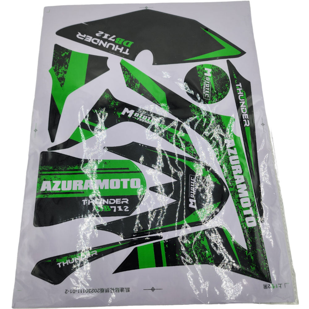 MotoTec Thunder 50cc Sticker Kit Green