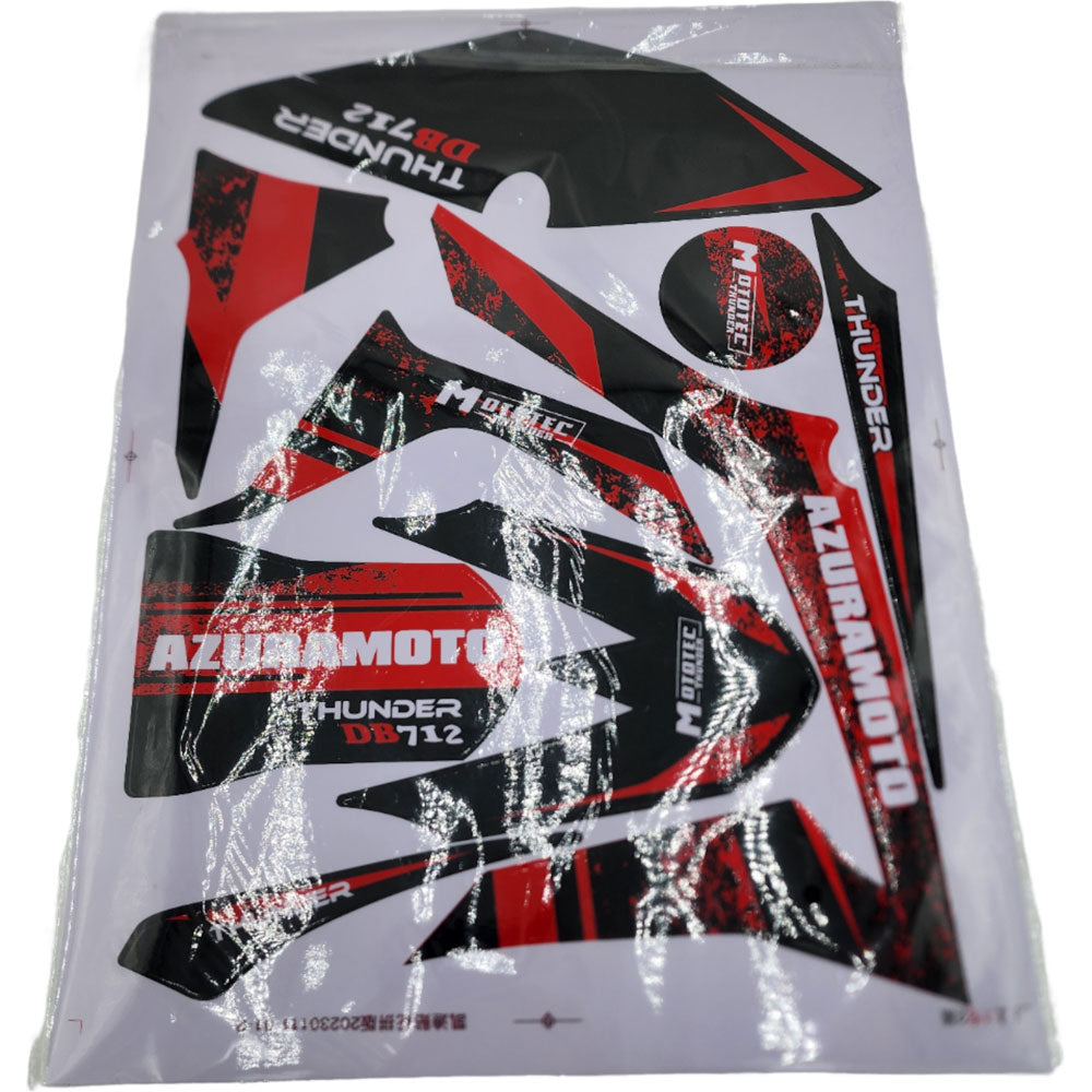 MotoTec Thunder 50cc Sticker Kit Red