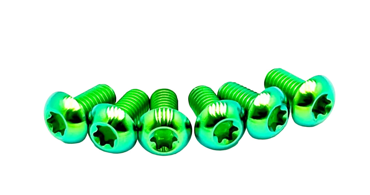 Titanium Bolts for Fork Plastics/ Guards (Most Forks) for E-Ride Pro SS, green