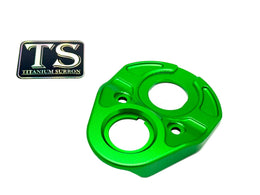 Aluminum Key Cover/ USB Plate for E-Ride Pro · Titanium Surron, green