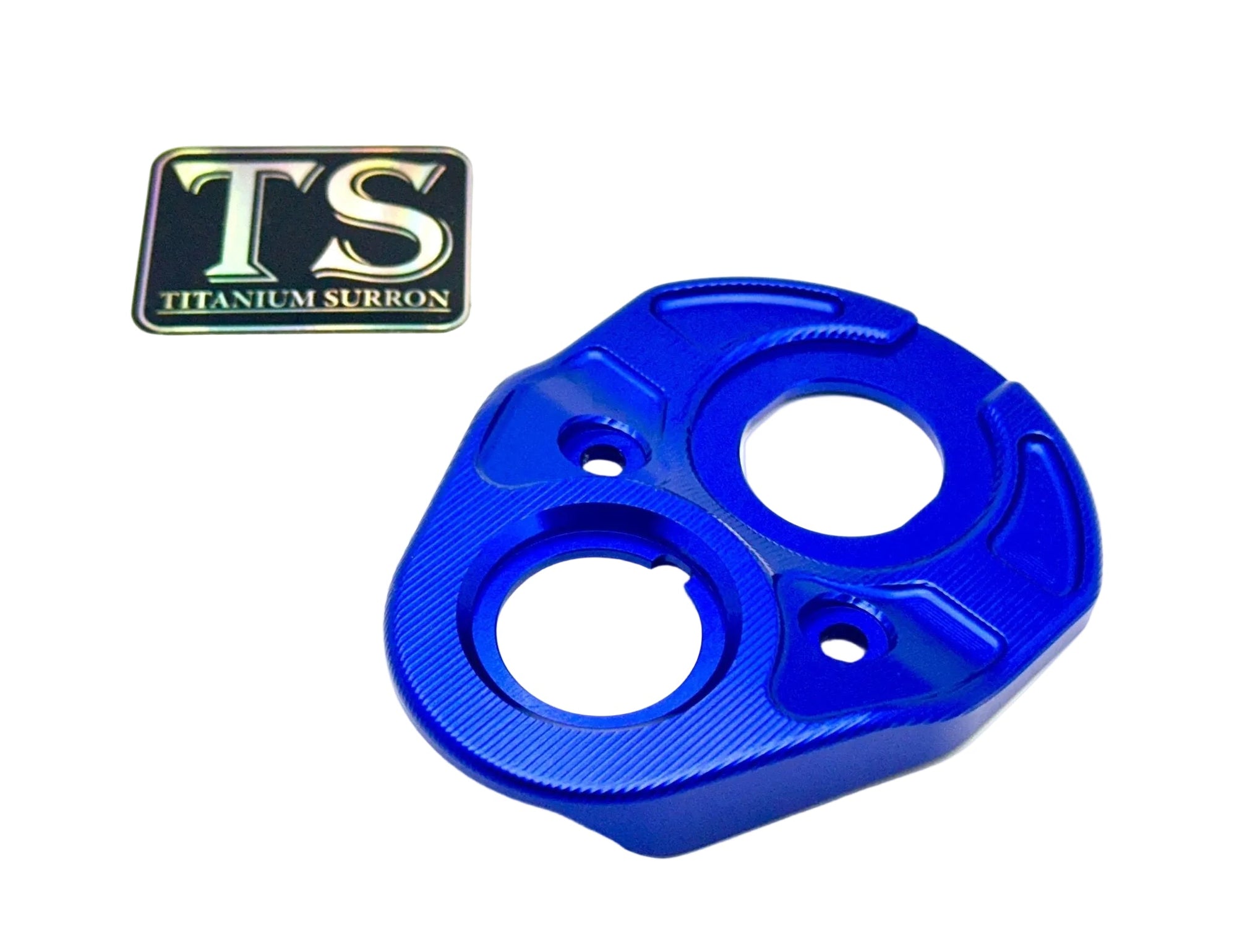 Aluminum Key Cover/ USB Plate for E-Ride Pro · Titanium Surron, blue