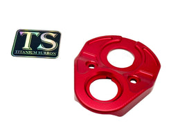 Aluminum Key Cover/ USB Plate for E-Ride Pro · Titanium Surron, red