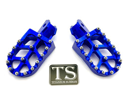 Anodized Aluminum Foot Pegs for Surron and Similar for E-Ride Pro SS, blue
