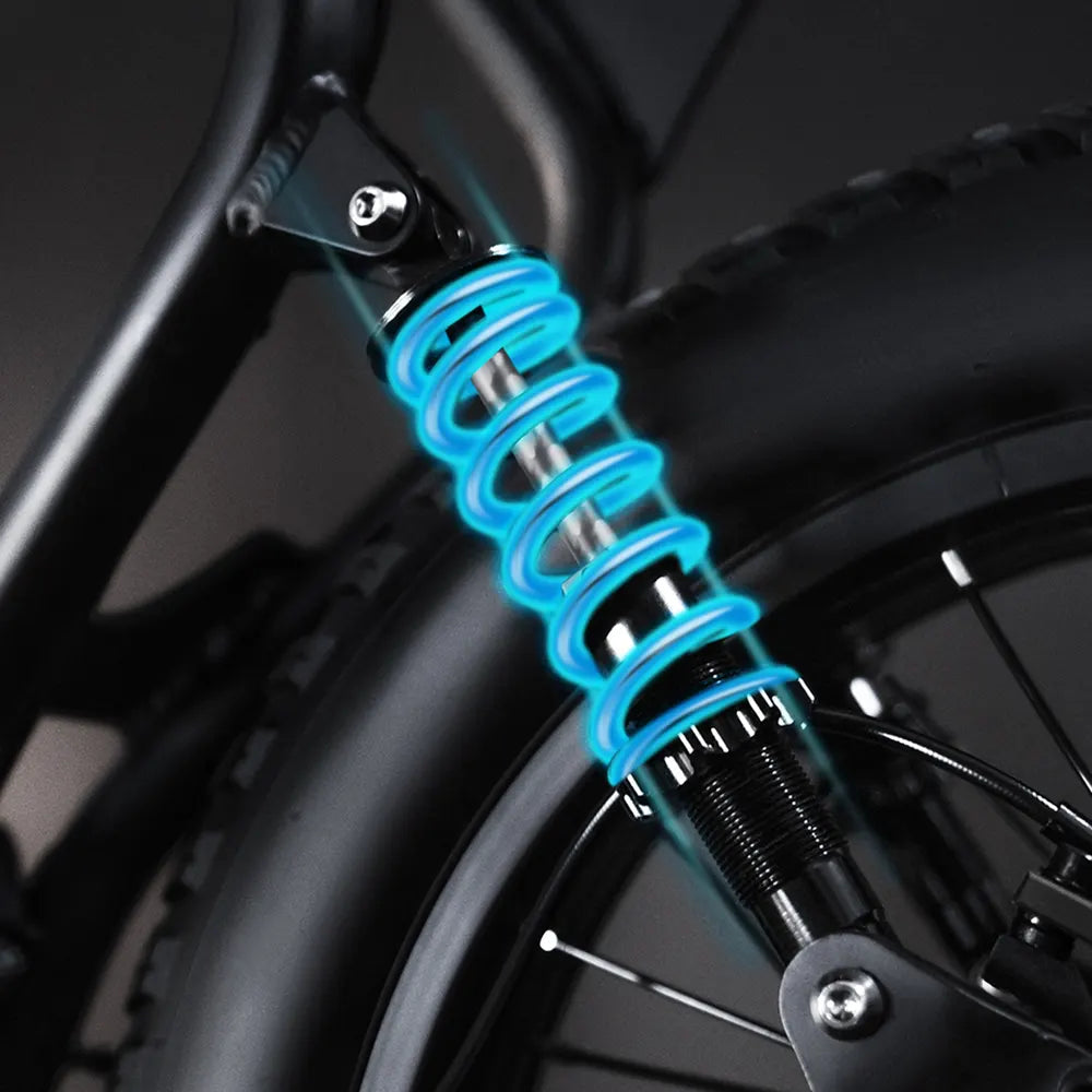 Front fork and a rear coil shock