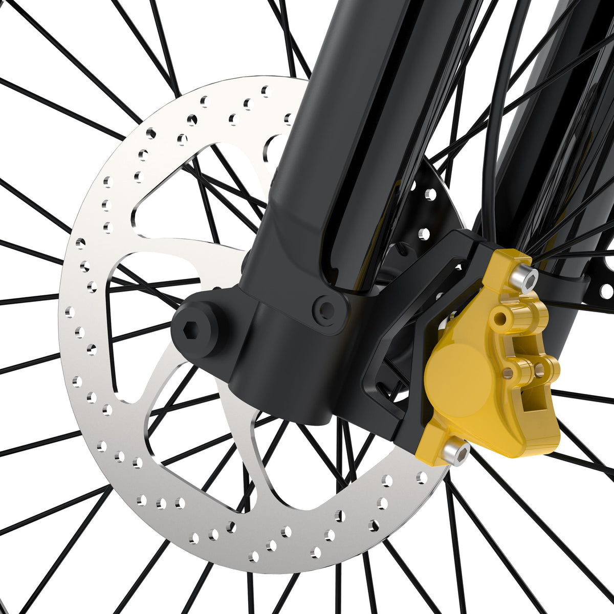 Double-piston hydraulics on 203 mm rotors