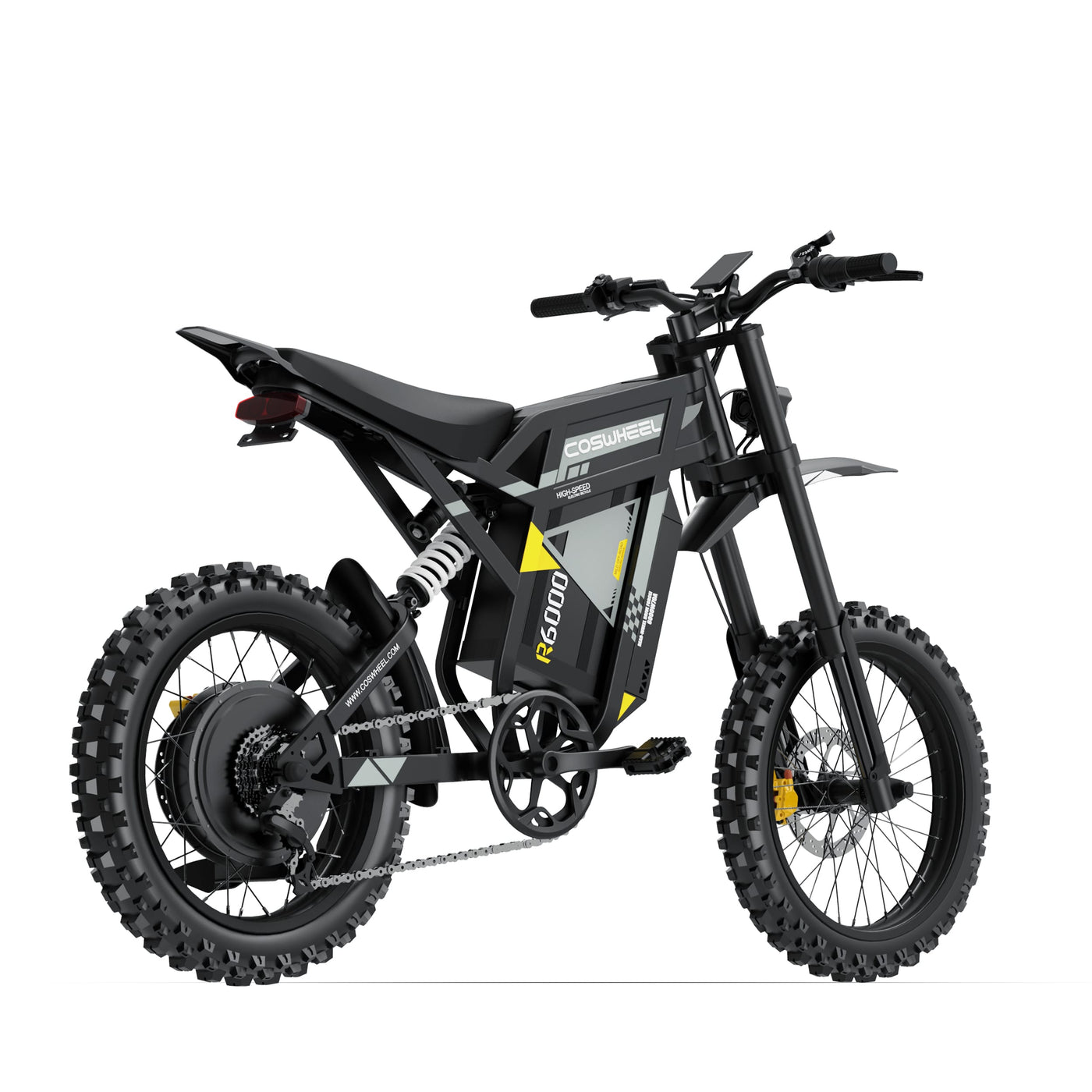 Coswheel R6000 in black, front three-quarter view