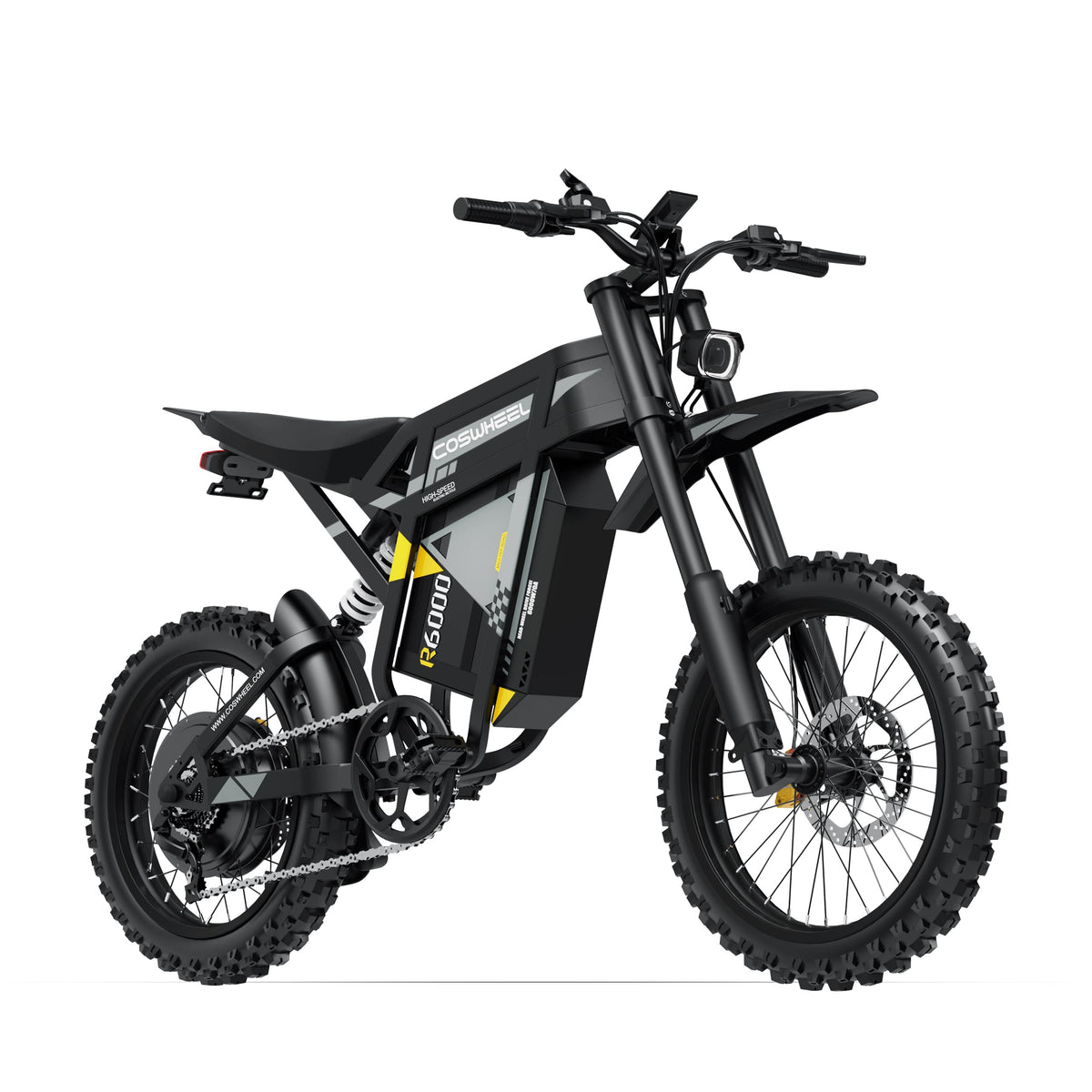 Coswheel R6000 in black, rear three-quarter view