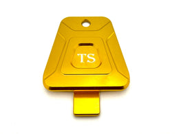 CNC Aluminum Horn Delete Cover — E-Ride Pro & Surron · Titanium Surron, gold