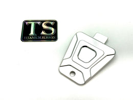 CNC Aluminum Horn Delete Cover — E-Ride Pro & Surron · Titanium Surron, silver