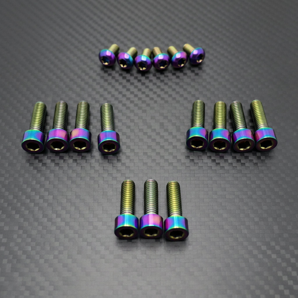 Titanium KKE Fork Bolt Kits · Titanium Surron, rainbow