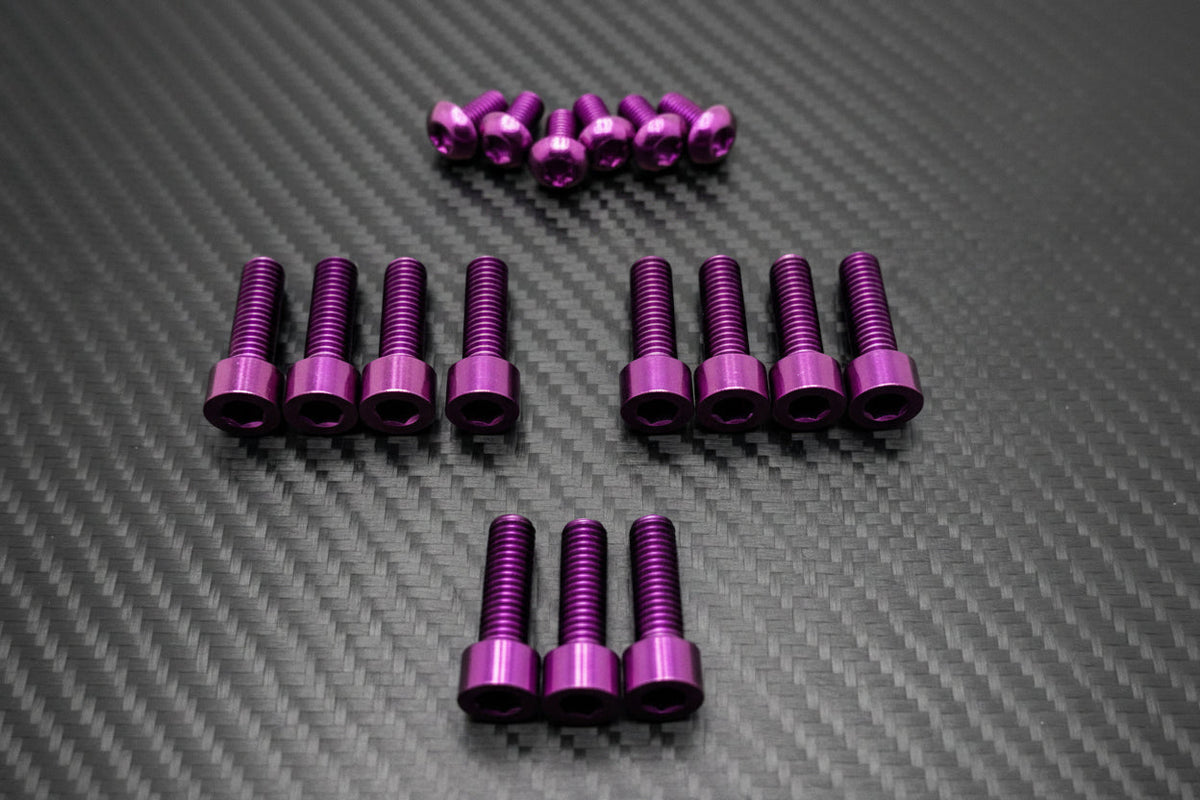 Titanium KKE Fork Bolt Kits · Titanium Surron, purple