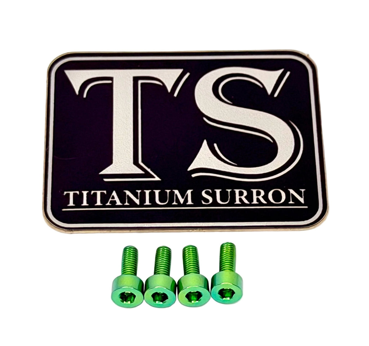 E-Ride Pro Display Protector Titanium Bolts · Titanium Surron, green